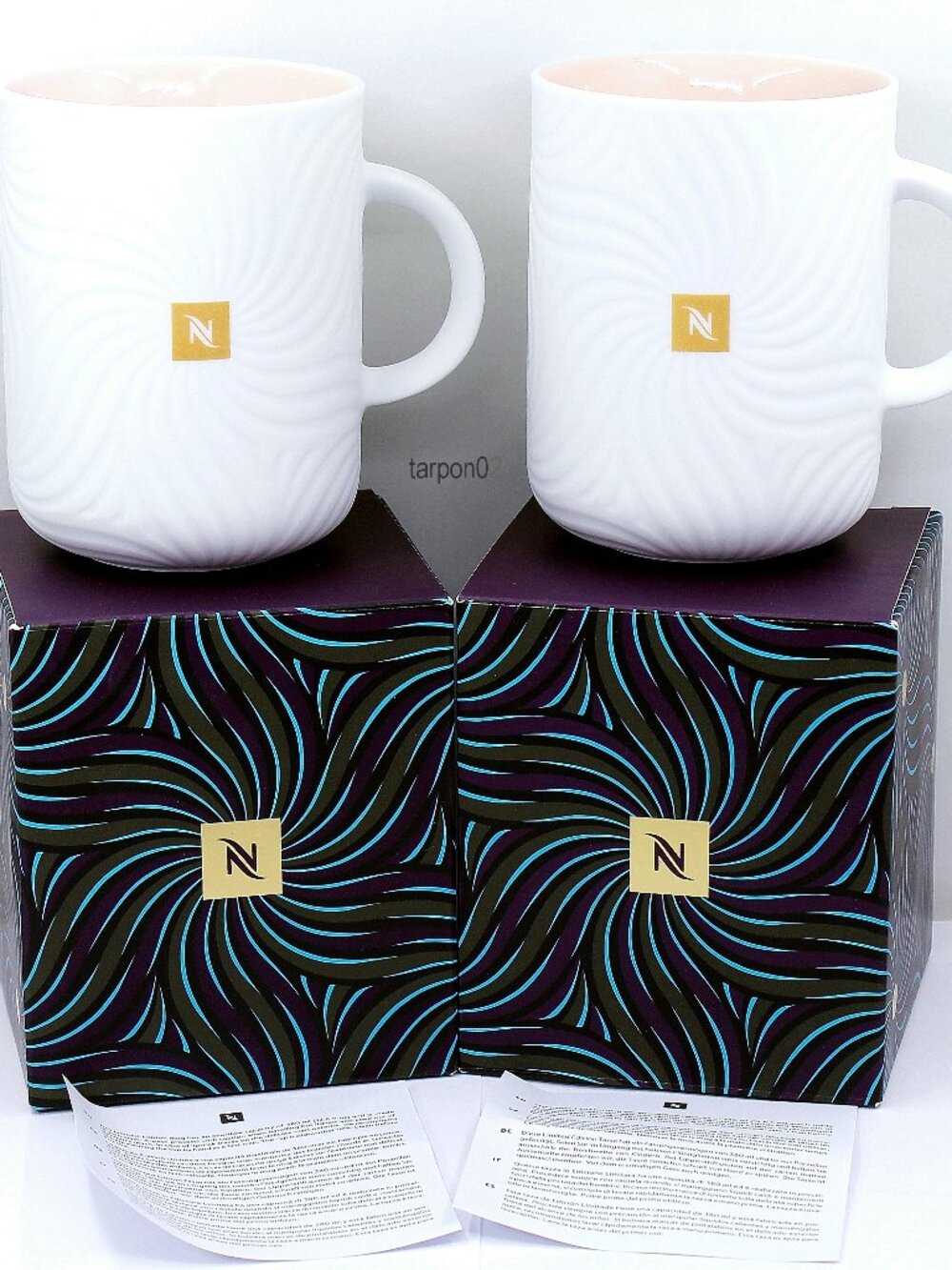 2 x Nespresso Festive Coffee Mugs 12.8oz ea -Artist Thandiwe Muriu (Lmt Ed) NIB